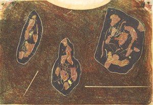 Trois Pierres, 2013 (linocut) by Matthew Hilton