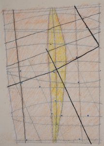 çubuk grafik 3, 2014 (aquarelle mum boya) by Matthew Hilton