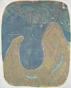 tabla one, 2012 (linoprint) by Matthew Hilton