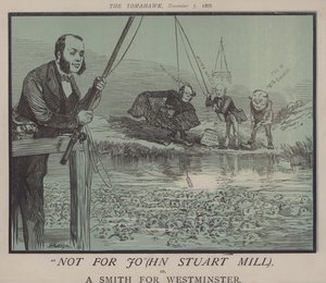 Jo(hn Stuart Mill) veya Westminster için A Smith (renkli lito) için değil by Matthew