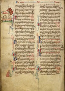 Kraliyet 14 C. VII, f.116v Ekteki metnin bir kısmı yazarın kendi elinde, İngiliz Kanalından Brittany