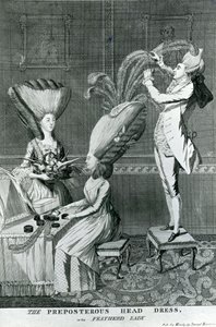 Akıl almaz Baş Elbisesi veya Tüylü Kadın, 1776 by Matthew or Matthias Darly