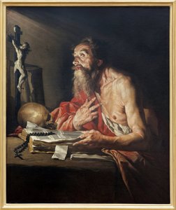 Saint Jerome, Mathias Stomer (Matthias Stom) (1600-sonrası 1650) tarafından Tuval Üzerine Yağlıboya Tablo - Fotoğraf, KIM Youngtae, Nantes, Nantes Güzel Sanatlar Müzesi