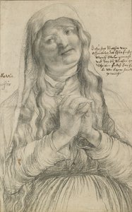 Elleri Birleştirilmiş Yaşlı Bir Kadın, c.1512 (kağıt üzerinde siyah tebeşir) by Matthias Grünewald
