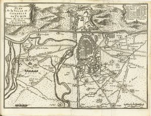 Beleg van Turijn, 1706 Şehir Planı ve Torino Kalesi, Fransızlar tarafından kuşatıldıkları için (nesne üzerindeki başlık)