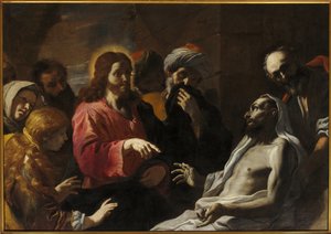 Lazarus'un Dirilişi, 17. yüzyılın ikinci yarısı (tuval üzerine yağlıboya) by Mattia (1613 99) Preti