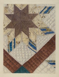 Çift Yıldız Patchwork Yorgan, c. 1939. by Maud M Holme