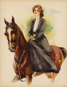 Ata binen bir kadının portresi (renkli taş) by Maud Stumm