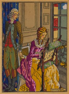 Les Liaisons Dangereuses için çizim, Choderlos De Laclos (renkli taş)