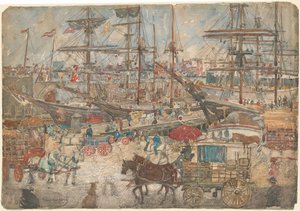Rıhtımlar, Doğu Boston, 19001904. by Maurice Brazil Prendergast