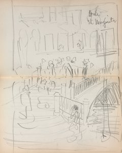İtalyan Sketchbook: Bridge St. Margarita sayfa 67 & 68, 1898-1899. by Maurice Brazil Prendergast