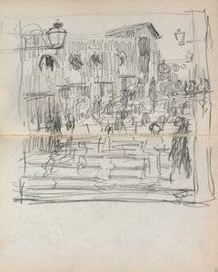 İtalyan Eskiz Defteri: Figürlü Köprü sayfa 93 ve 94, 1898-1899. by Maurice Brazil Prendergast