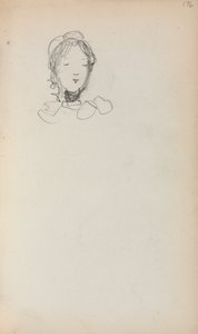 İtalyan Eskiz Defteri: Bir Kızın Başı sayfa 176, 1898-1899. by Maurice Brazil Prendergast