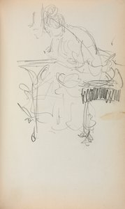 İtalyan Eskiz Defteri: Oturan Kadın Dikişi sayfa 153, 1898-1899. by Maurice Brazil Prendergast