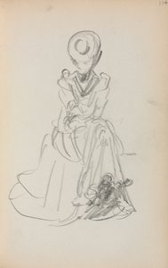 İtalyan Eskiz Defteri: Oturan Kadın sayfa 114, 1898-1899. by Maurice Brazil Prendergast
