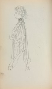 İtalyan Eskiz Defteri: Profilde Duran Kadın sayfa 51, 1898-1899. by Maurice Brazil Prendergast