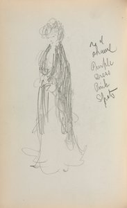 İtalyan Eskiz Defteri: Şallı Ayakta Kadın sayfa 53, 1898-1899. by Maurice Brazil Prendergast