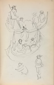 İtalyan Eskiz Defteri: Figürlü İki Gondol, 1898-1899. by Maurice Brazil Prendergast