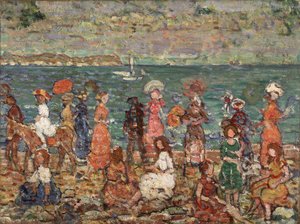 Deniz Kıyısı, c.1913 (tuval üzerine yağlıboya) by Maurice Brazil Prendergast