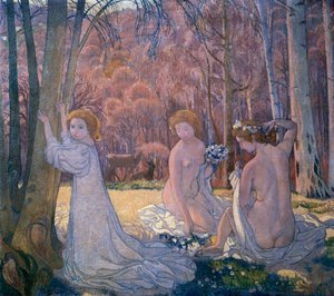 Bahar Manzarası Kutsal Korudaki Figürler, 1897 by Maurice Denis