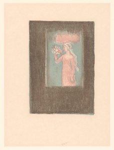 Pencerenin önünde çiçekli genç kız by Maurice Denis