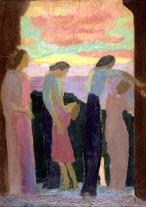 Marthe Denis ve Balkondaki Çocuklar, 1900-1940 by Maurice Denis
