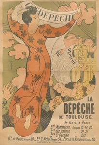 La Dépêche de Toulouse gazetesinin afişi, 1892.