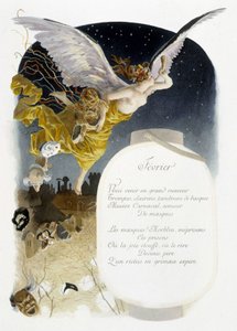Şubat “Ayın Şarkısı”” Jérôme Doucet, illüstrasyon - Maurice Leloir, ed. Reims 1904. L. Michaud by Maurice Leloir