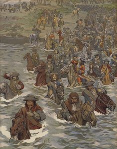 Fransız ordusu Ren Nehri'ni geçerken by Maurice Leloir