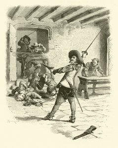 Üç Silahşörler için İllüstrasyon (gravür) by Maurice Leloir