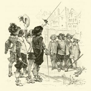 Üç Silahşörler için İllüstrasyon (gravür) by Maurice Leloir