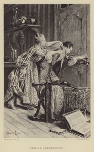 Laboratuvarda (gravür) by Maurice Leloir