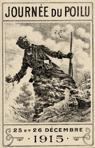 Fransız Birinci Dünya Savaşı propaganda afişi "Journée du Poilu". 25 ve 26 Aralık 1915", yayın. 1915 (renkli taş)