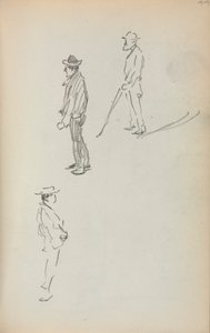 İtalyan Eskiz Defteri: Ayakta Duran Üç Adam (sayfa 44) by Maurice Prendergast