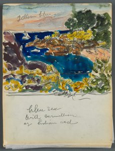 Eskiz Kitabı- The Granite Shore Hotel, Rockport, sayfa 024  25: Renkli Notasyonlarla Liman Görünümü by Maurice Prendergast
