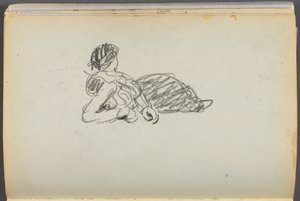 Eskiz Kitabı- Granite Shore Hotel, Rockport, sayfa 082: Uzanmış Figür by Maurice Prendergast