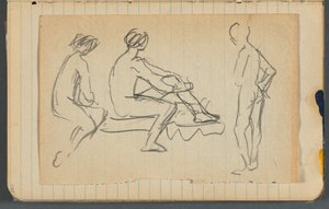 Eskiz defteri, sayfalar arasında gevşek sayfa. 145  146 by Maurice Prendergast