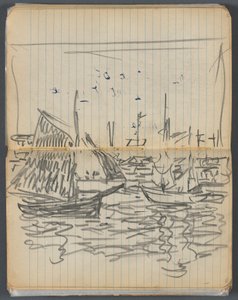 Eskiz defteri, sayfa 056 57: Yelkenlilerin Görünümü by Maurice Prendergast