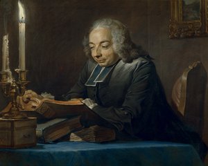 Abbe Jean-Jacques Huber, 1742 (pastel) by Maurice Quentin de La Tour