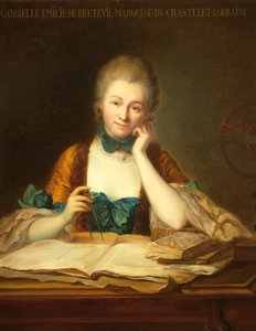 Gabrielle Emilie Le Tonnelier de Breteuil'in Portresi, Marquise de Chatelet (Paris by Maurice Quentin de La Tour