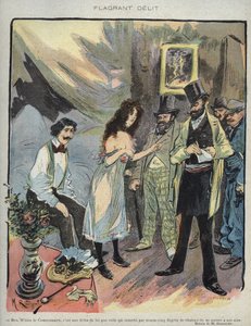 Maurice Radiguet (1866-1941) Fransız dergisi “” Le Rire””” 46 de 1895 - “” Flagrant Delit””” için çizimi - Ben monsieur komiseri, bu komik bir yasadır. rahat ediyor”” by Maurice Radiguet