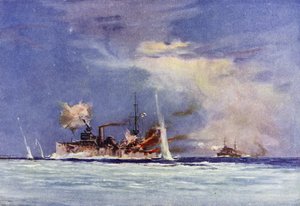 Kaptan John Glossop komutasındaki HMAS Sydney, Alman kruvazörü Emden