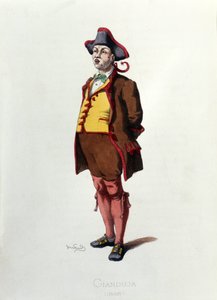 Commedia dell'Arte: Gianduia veya Gianduja'nın karakteri. Şarap ve gastronomi için güçlü bir eğilimi olan Torino civarında bir köylü. Maurice Sand'in “Maskeler ve Soytarılar”dan alınan plaka