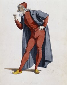 Kostüm ve tiyatro karakteri: Pantalone (Pantolon, doktor) “” Masques et bouffons”tan (İtalyan komedisi), metin ve çizimler Maurice Sand, baskılar A. Manceau, önsöz Georges Sand, Paris, Michel Lévy Frères by Maurice Sand