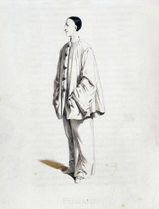 “”Masques et bouffons”tan (İtalyan komedisi) Pierrot, metin ve çizimler Maurice Sand, gravürler A. Manceau, önsöz Georges Sand, Paris, Michel Lévy Frères by Maurice Sand