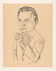 Sigara ile kendi kendine portre by Max Beckmann (signed by artist)