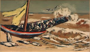 Martılar ile kahverengi deniz by Max Beckmann