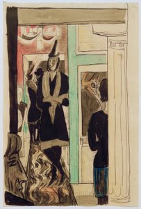 Cafe (Telefon) by Max Beckmann