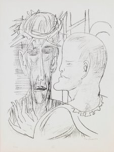 Christ and Pilate, “Day and Dream” portföyünden levha 15 by Max Beckmann