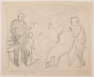 II [İkinci] Zech Aile Portresi için Eskiz by Max Beckmann